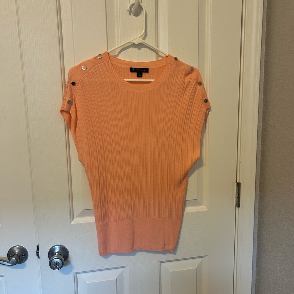 Peach Ribbed Women's Top